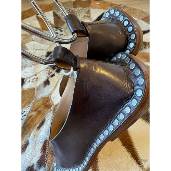 Jil Sander Brown Studded Ballet Flats With Anklet - Picture 13 of 14